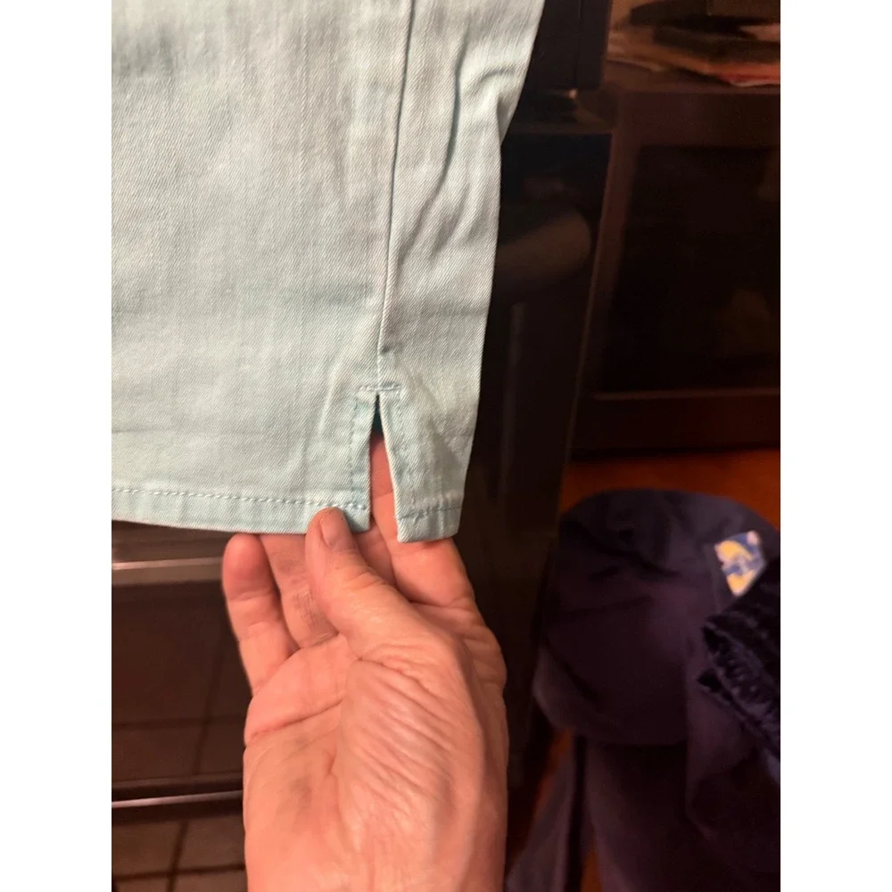 Riders by Lee Womens Light Aqua Blue Capri Pants Size 14M StretchCropped 13125L7